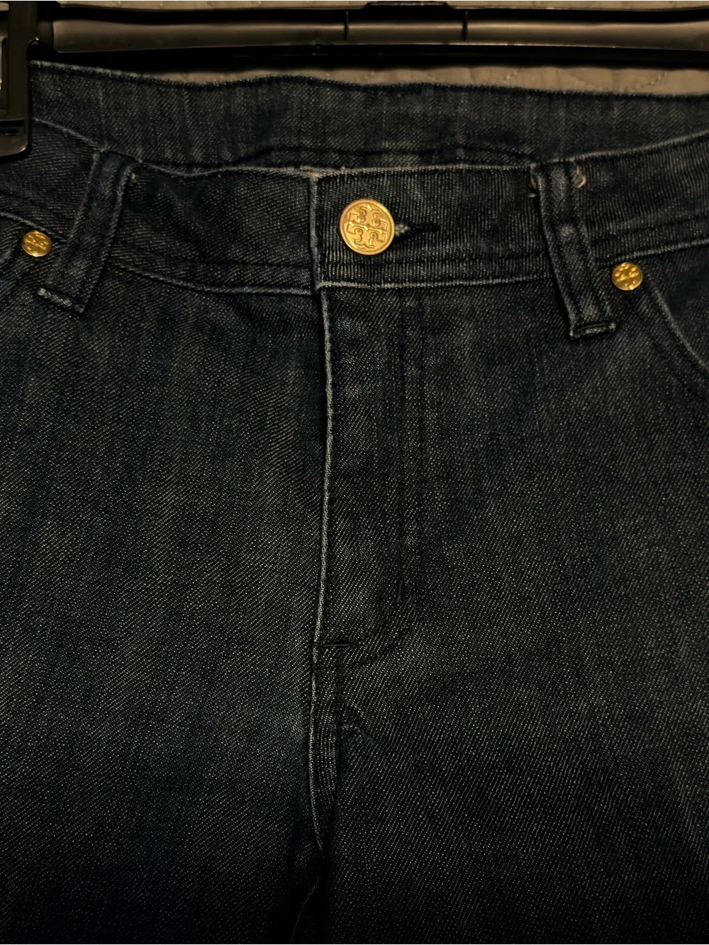 Tory Burch Indigo Straight-Leg Women's Jeans with Logo Accent
